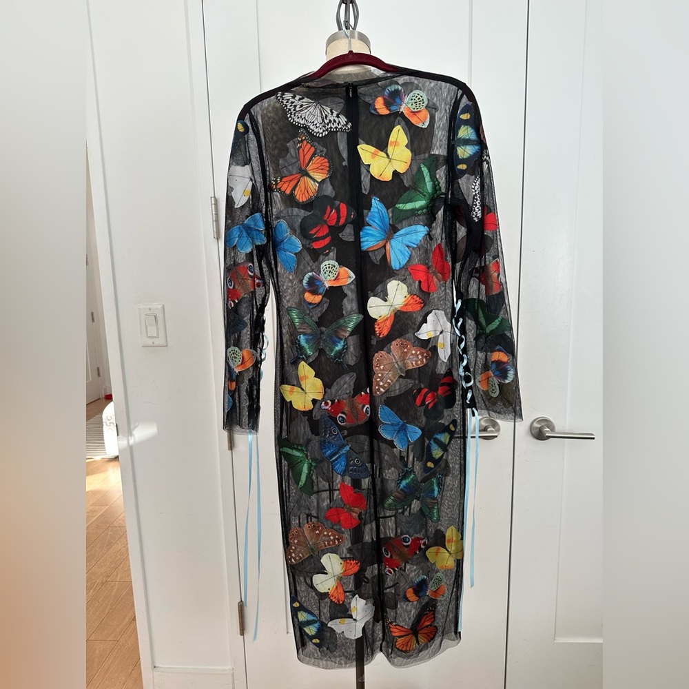 Tyler McGillivary Elsa black butterfly mesh dress size L